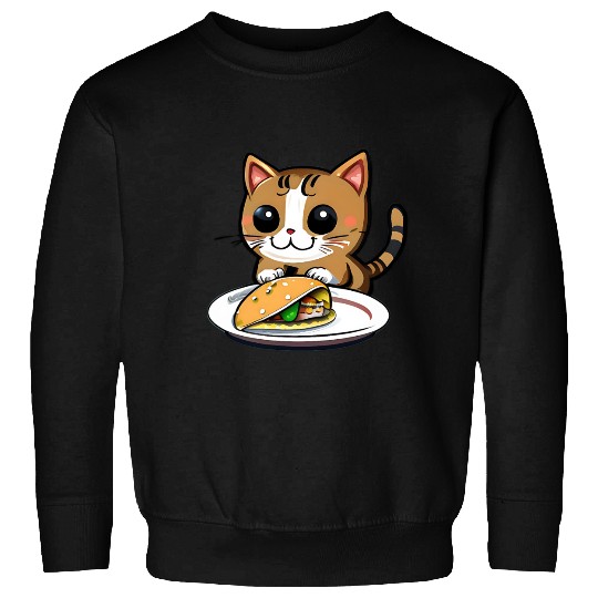 Cute Cat and Taco: A Playful Combination for Your Sweatshirts