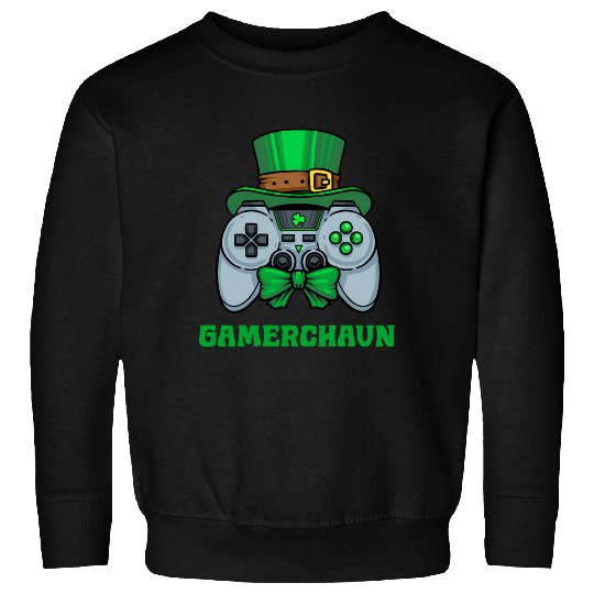 Gamerchaun Gamer St Patrick'S Day Toddler Lucky Sweatshirts