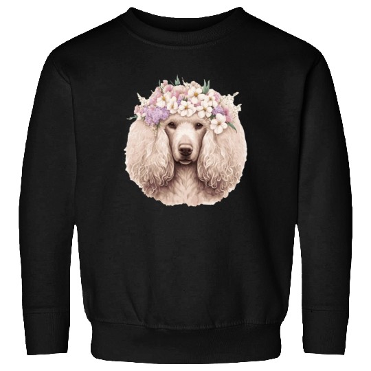 Cute Poodle Flower Crown Pet Dog Breed Floral Pupp Sweatshirts