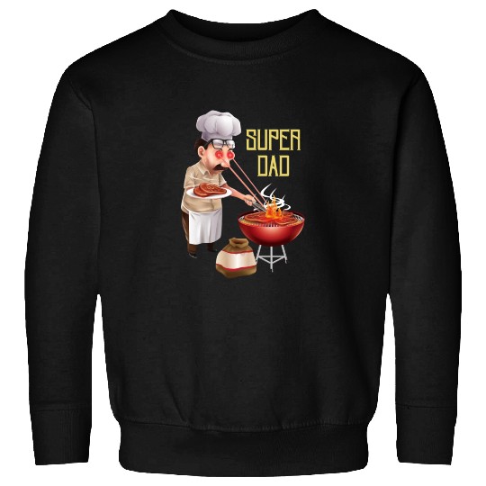 Super Dad Cookout Illustration Super Hero Sweatshirts
