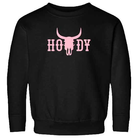 Howdy Cow Skull Western Cowboy Cowgirl Rodeo Howdy Sweatshirts