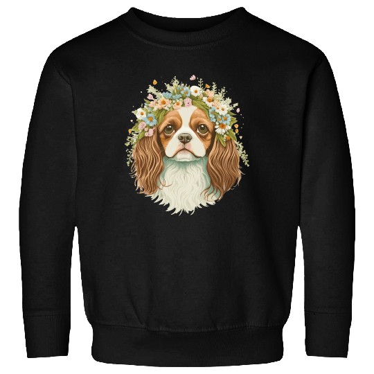 Cute Cavalier King Charles Spaniel Flower Crown Do Sweatshirts