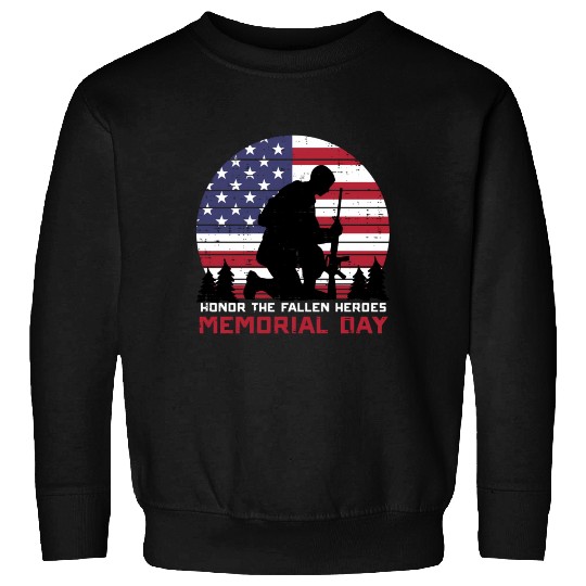 Honor The Fallen Heroes Memorial Day Us Flag Sweatshirts