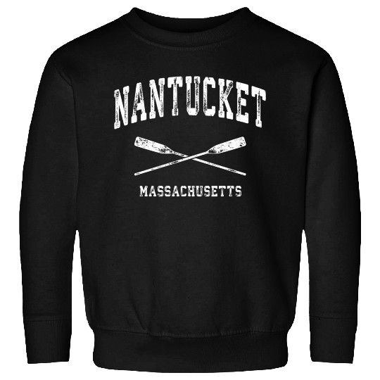 Nantucket Massachusetts Nautical Crossed Oars Sweatshirts