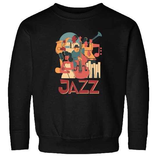 Jazz Musicians Orchestra Playing On Stage Smooth J Sweatshirts