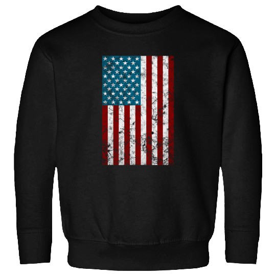 July 4Th Distressed Patriotic American Flag Sweatshirts