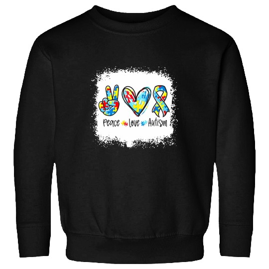 Peace Love Autism In April We Wear Blue For Autism Sweatshirts