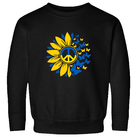 Sunflower Ukraine Ukrainian Flag Ukraine Flag Prid Sweatshirts