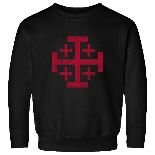 Distressed Jerusalem Cross Knights Templar Sweatshirts