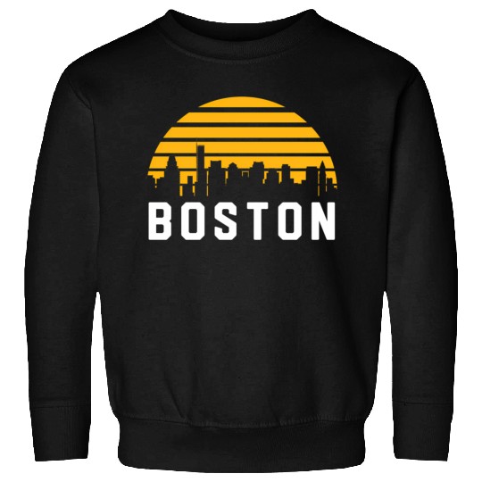 Boston Massachusetts Cityscape Yellow Sweatshirts