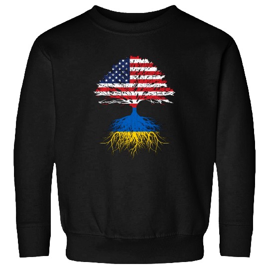 Ukrainian Roots Ukraine Us Flag Sweatshirts