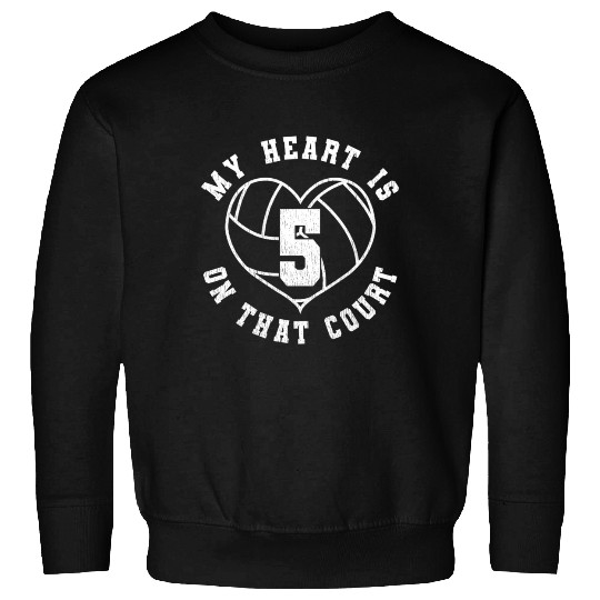 Volleyball Mom Dad Saying Player Jersey Number 5 Sweatshirts