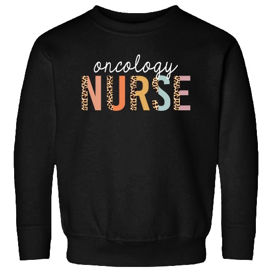 Oncology Nurse Leopard Print Nursing School Sweatshirts