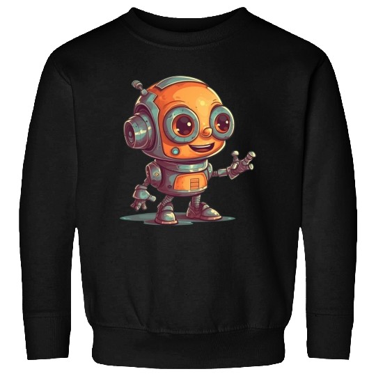 Cute waving robot illustration technology friendly Sweatshirts