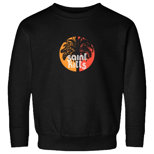 Saint Kitts Artistic Vacation Souvenir Palm Tree Sweatshirts
