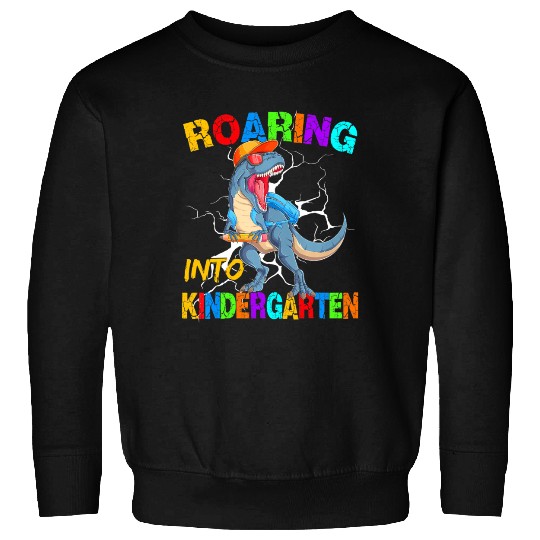 Roaring Into Kindergarten T Rex Dinosaur Back To S Sweatshirts