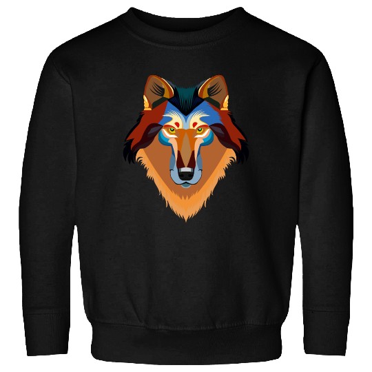 Orange wolf Sweatshirts