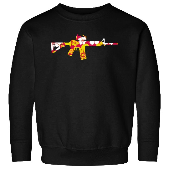 Tropical Gun Firearm Beach Hawaiian Aloha Ar-15 Sweatshirts