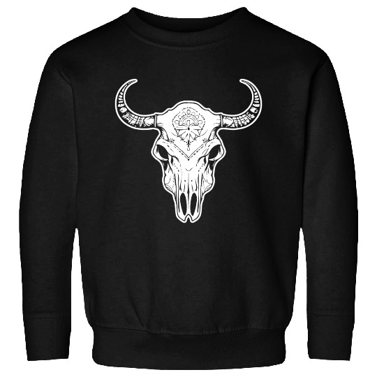 Cow Skull Boho Sweatshirts