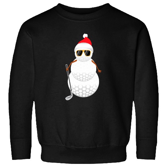 Santa Snowman Golf Ball Golfer Sweatshirts