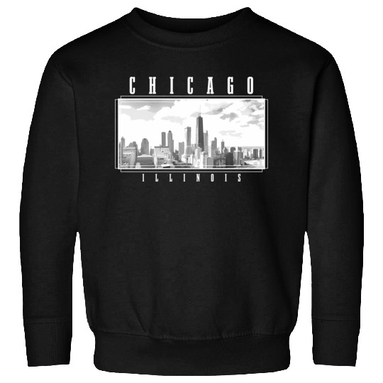 Chicago Illinois yline Pride Black White Chicago Sweatshirts