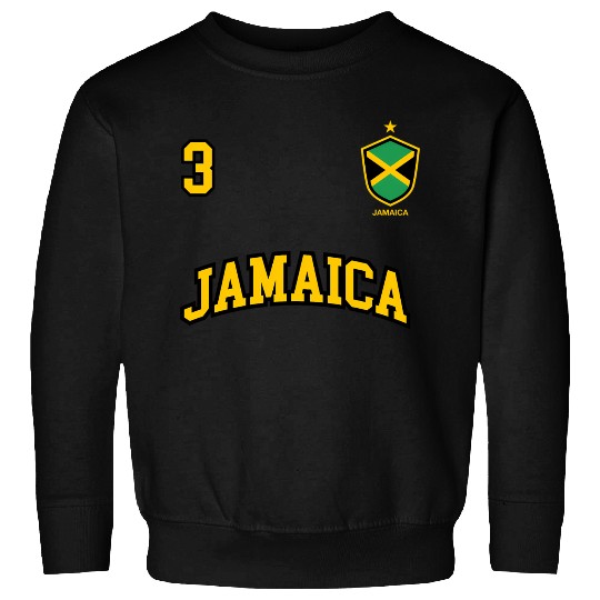 Jamaica Number 3 Soccer Team Sports Jamaican Flag Sweatshirts