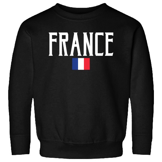 France Flag White Text Sweatshirts