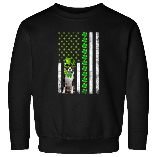American Flag Boston Terrier Dog St Patric Day Sweatshirts