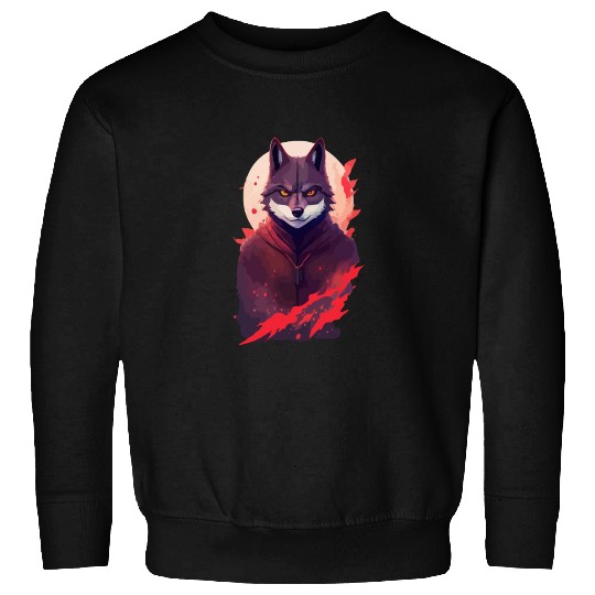 Ninja Style: The Cute Wolf Face with a Twist of Me Sweatshirts
