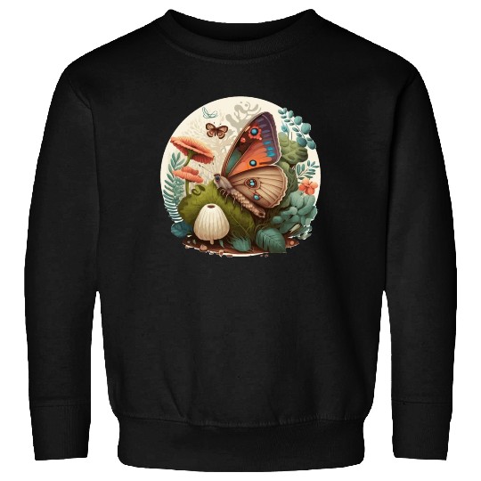 Cottagecore Butterfly Mushroom Plants Botanic Herb Sweatshirts