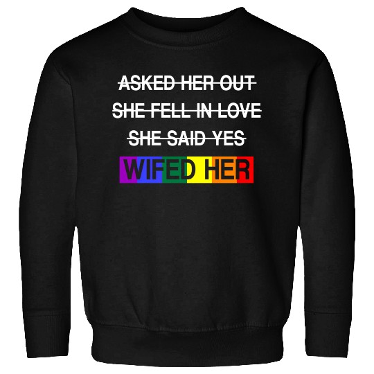 Her Lgbtq Romantic Lesbian Wedding Day Sweatshirts