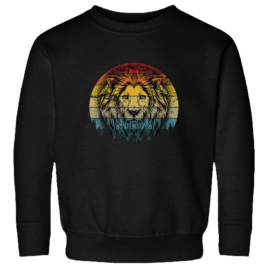 Lion Gift for Kids King Women Vintage Retro Animal Sweatshirts