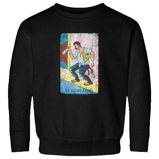 Loteria El Borracho Colorful Tarot Card Sweatshirts