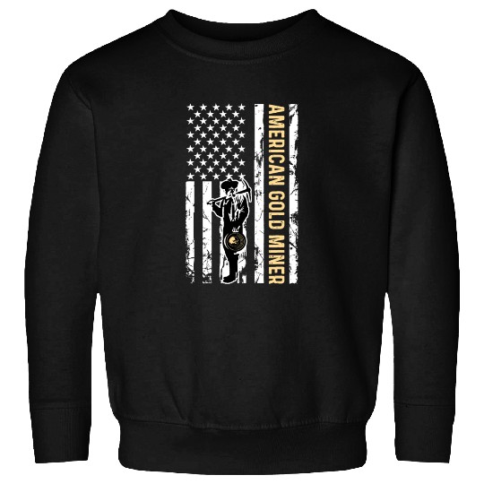 Golden US Flag for American Gold Miner Sweatshirts