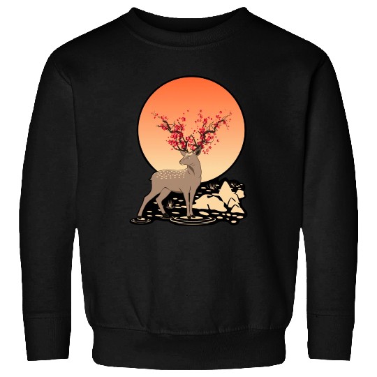 Sika Deer Spirit Sakura Deer Spirit Sweatshirts