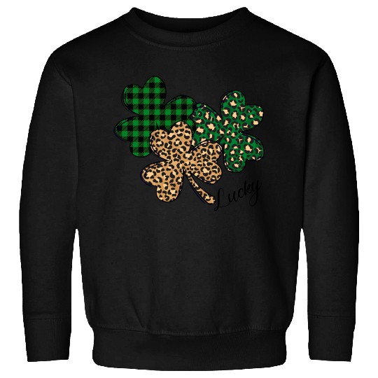 Lucky Leopard Shamrock St Patric Day Sweatshirts