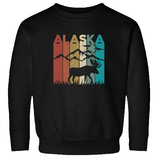 Alaska Moose Retro Vintage Alaskan Moose Souvenir Sweatshirts