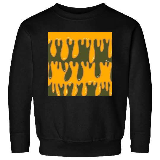 Trippy Green Yellow Liquid Drop Swirl Flow Groovy Sweatshirts