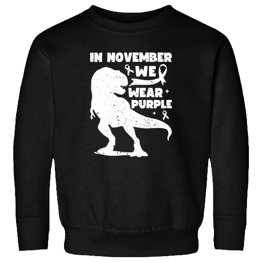 In November We Wear Purple T Rex Dinosaur Epilepsy Sweatshirts