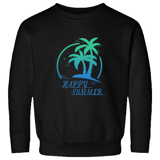 Happy Summer Short Sleeve Sweatshirts
