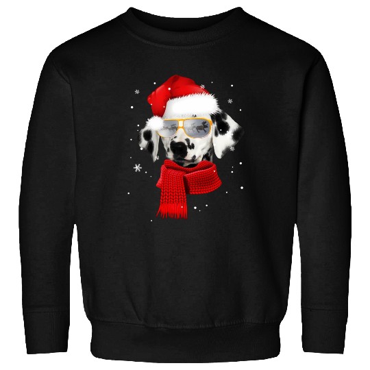 Dalmatian Wearing Glass Seeing Reindeer Dog Sweatshirts