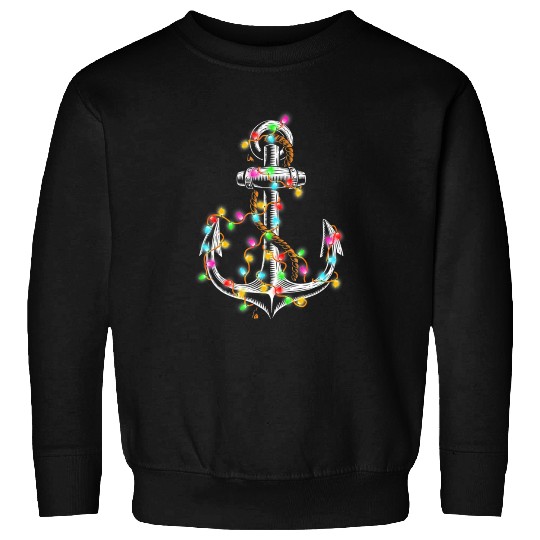 Boating Christmas Lights Anchor Santa Sailing Sweatshirts