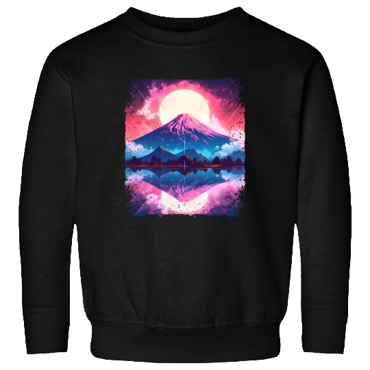 Mount Fuji Vaporwave Aesthetic Japan Sight Volcano Sweatshirts
