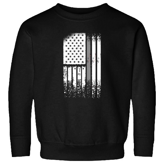 Correctional Officer - Us Flag Thin Silver Line Sweatshirts