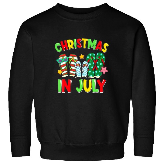 Christmas in July Flip Flops Summer Vacation Sweatshirts