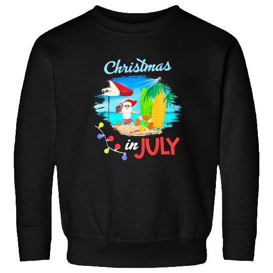 Christmas in July Santa Hawaiian Summer Hawaii Sweatshirts