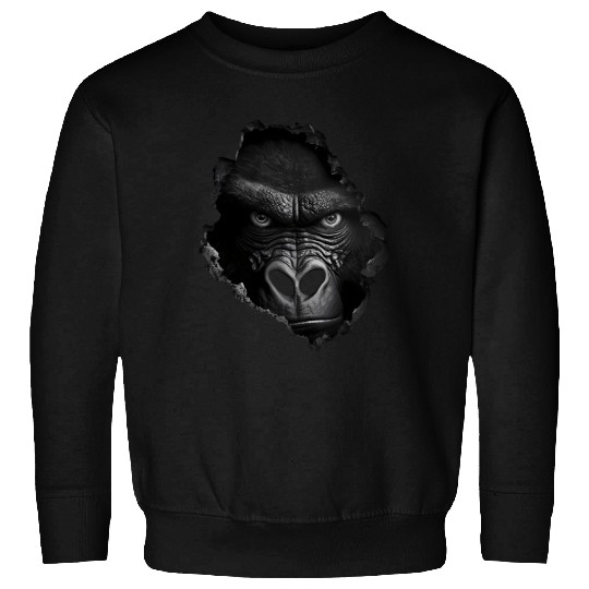 Gorilla Face Wall Animal Print Animal Sweatshirts