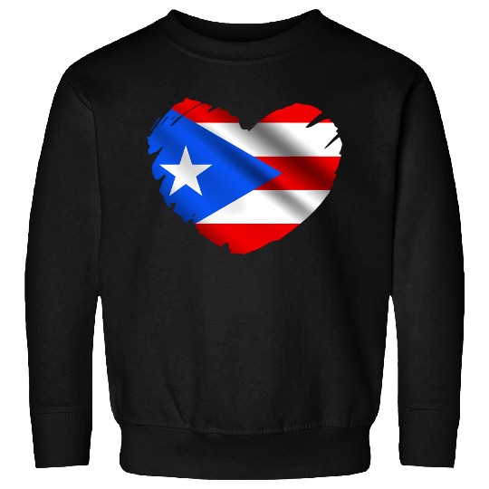 Puerto Rico Flag On Shape Of He Puerto Ricans Sweatshirts