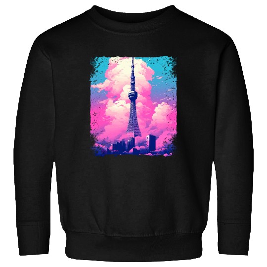 Aesthetic Tokyo Skytree Vaporwave Japanese Sight Sweatshirts