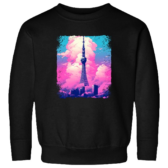 Aesthetic Tokyo Skytree Vaporwave Japanese Sight Sweatshirts